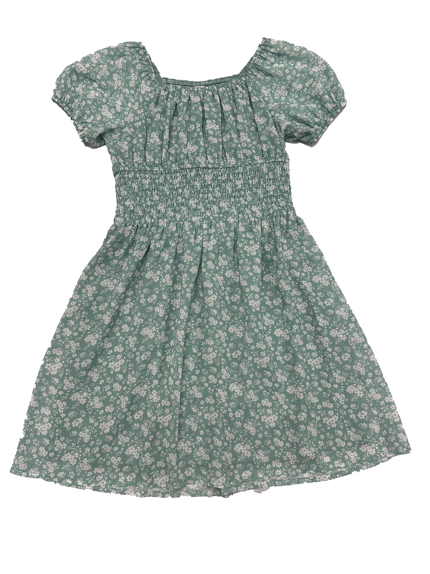 KIDS HI-LOW BLOUSON SLEEVE DRESS  12-14 WOODBLOCK WONDER main image 1