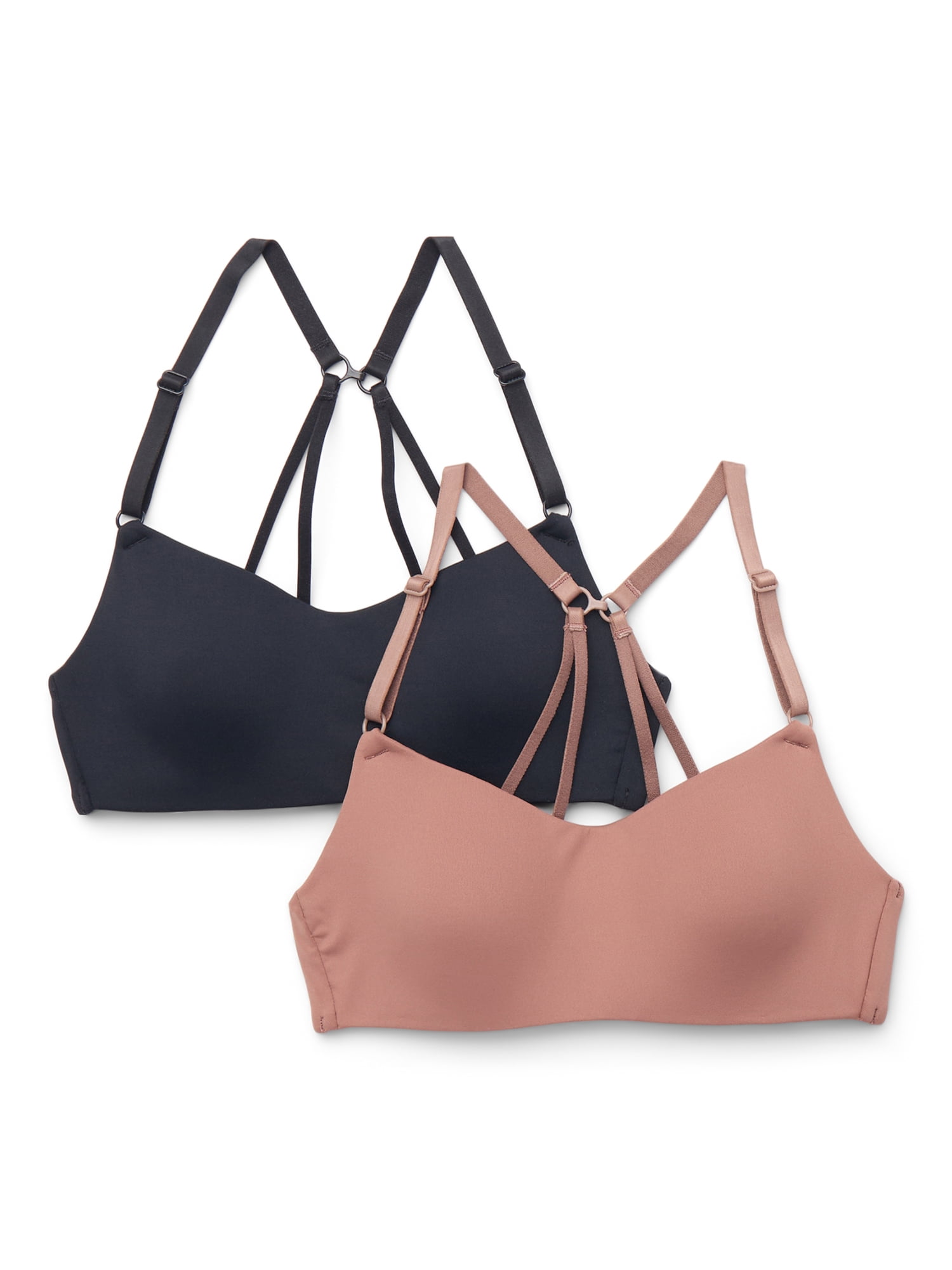 Wonder Nation Girls Soft & Smooth Padded Scoop Bralette, 2-Pack, Sizes XS-XXL