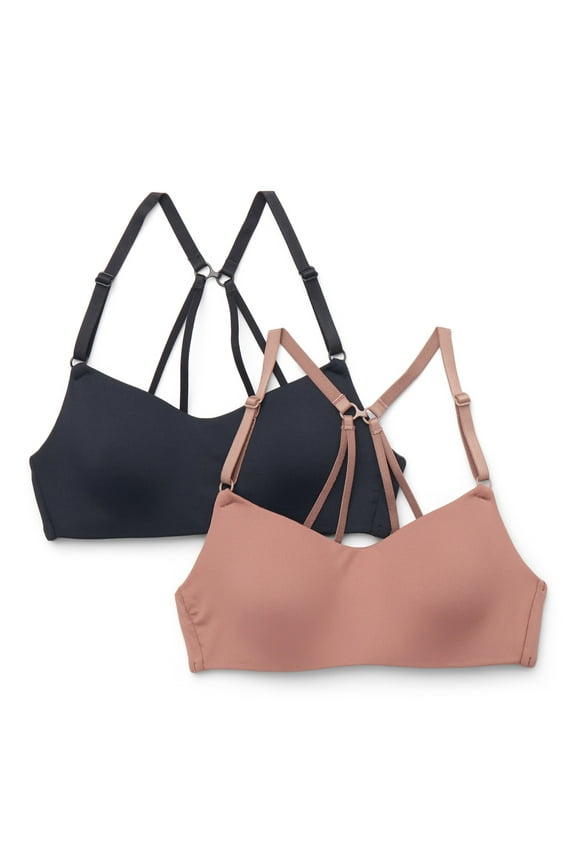 Girls Soft & Smooth Padded Scoop Bralette, 2-Pack, Sizes XS-XXL