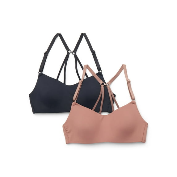 Wonder Nation Girls Soft & Smooth Padded Scoop Bralette, 2-Pack, Sizes XS-XXL
