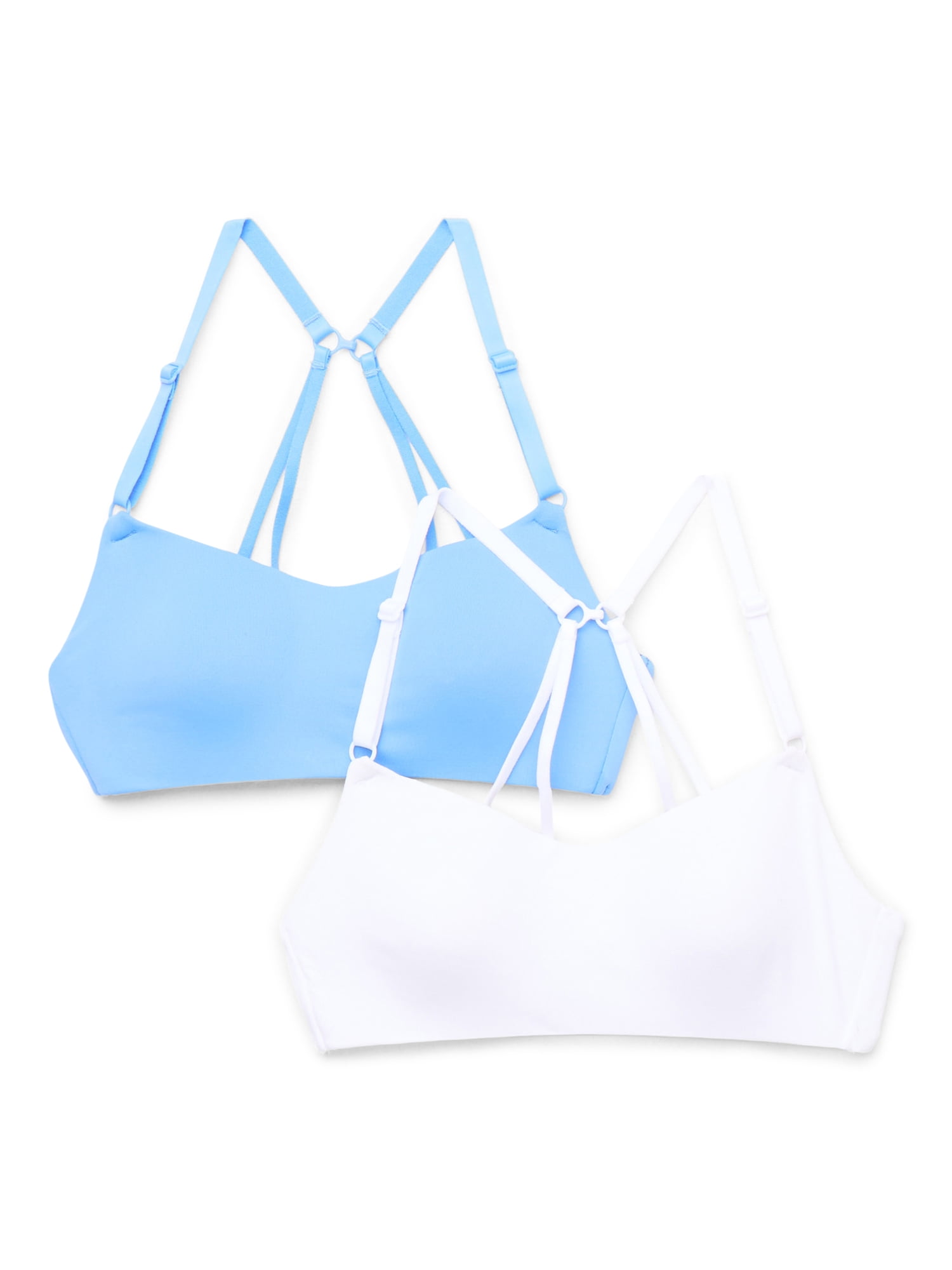 Wonder Nation Girls Soft & Smooth Padded Scoop Bralette, 2-Pack, Sizes XS-XXL