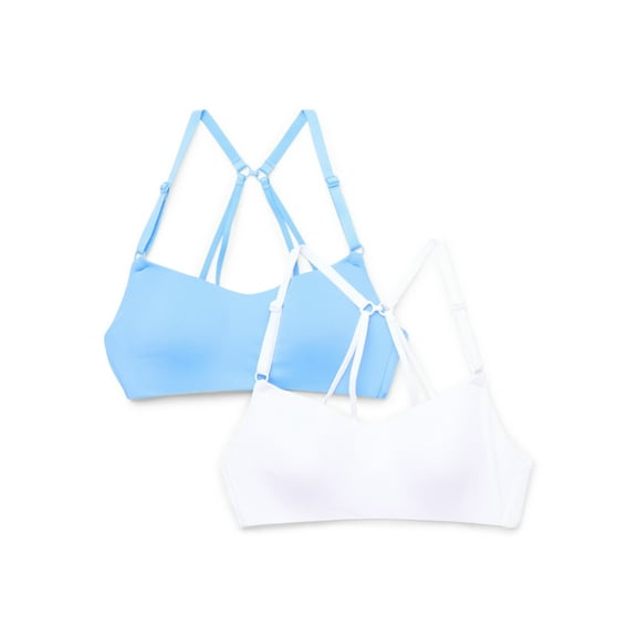 Wonder Nation Girls Soft & Smooth Padded Scoop Bralette, 2-Pack, Sizes XS-XXL