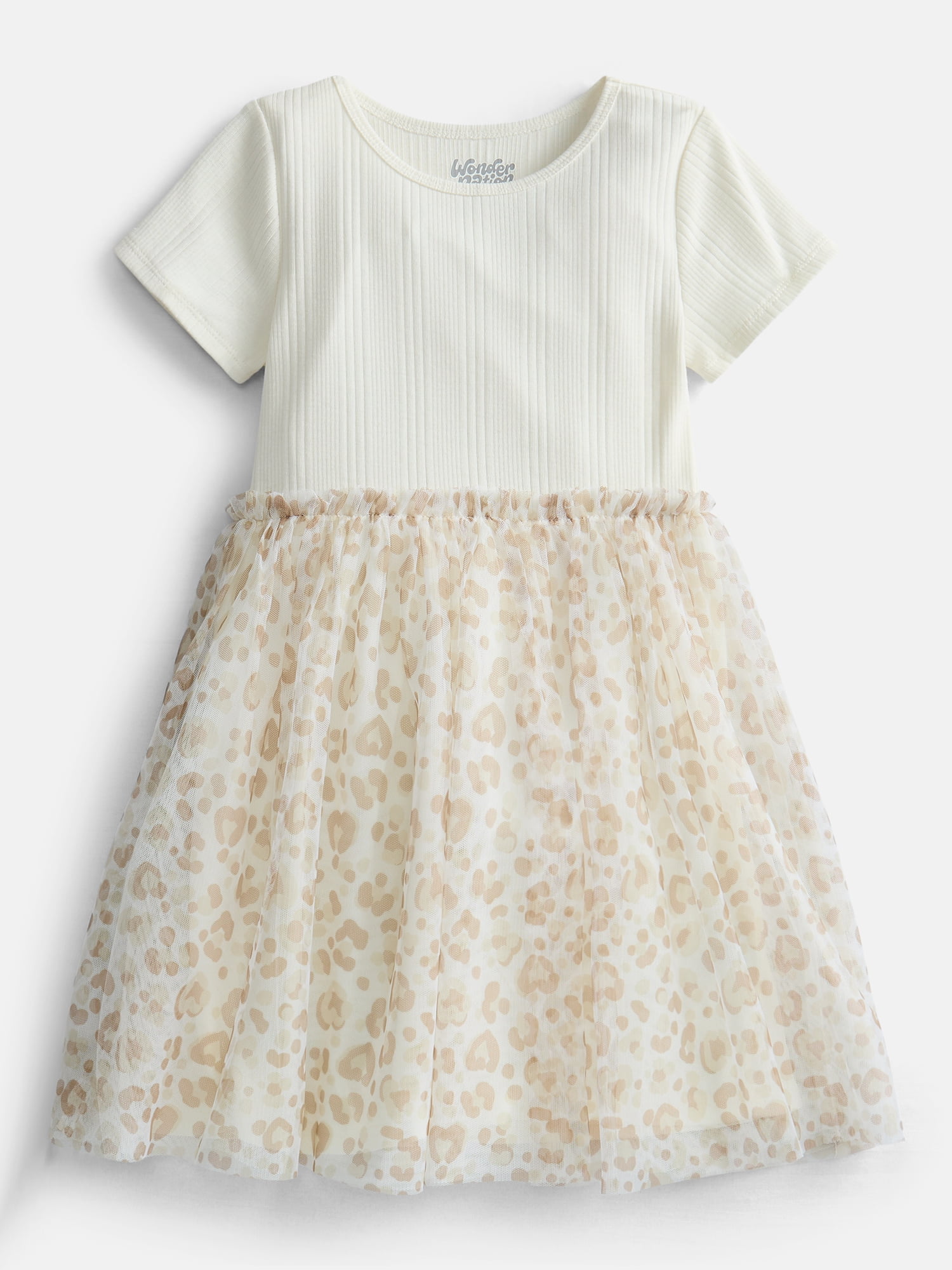 Wonder Nation Girls' Tutu Dress with Short Sleeves, Sizes 4-18 & Plus