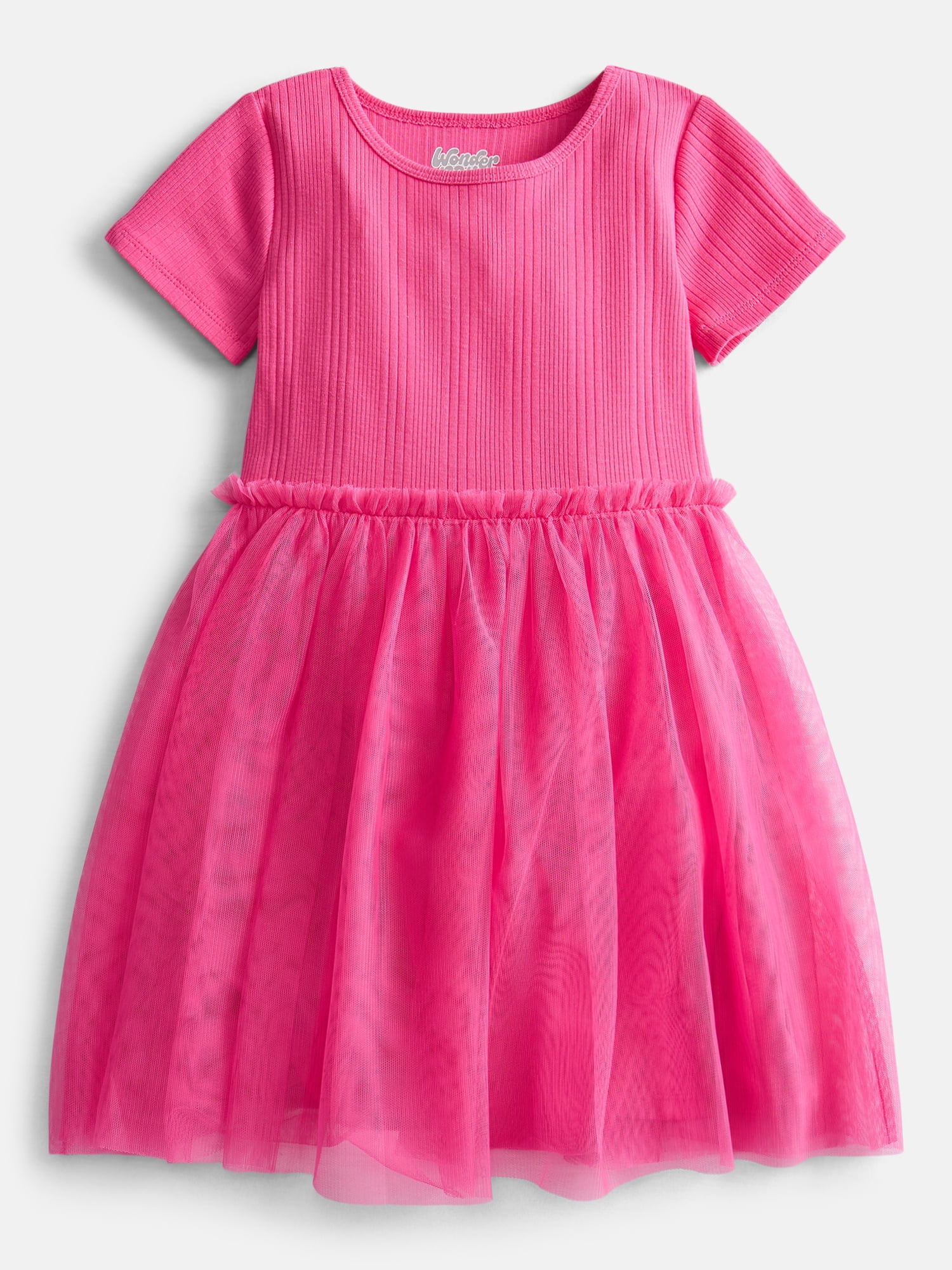 Wonder Nation Girls' Tutu Dress with Short Sleeves, Sizes 4-18 & Plus