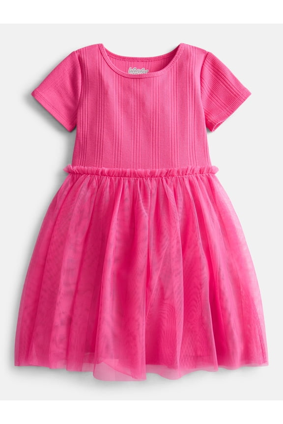 Girls' Tutu Dress with Short Sleeves, Sizes 4-18 & Plus