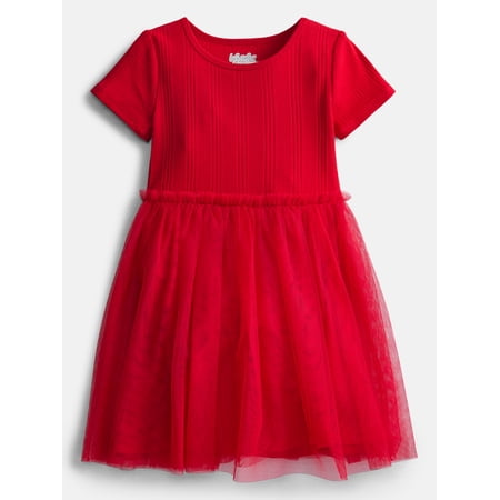 Wonder Nation Girls' Tutu Dress with Short Sleeves, Sizes 4-18 & Plus