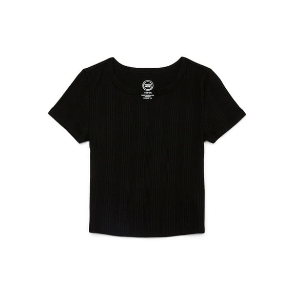 Wonder Nation Girls Split Neck Top with Short Sleeves, Sizes 4-18