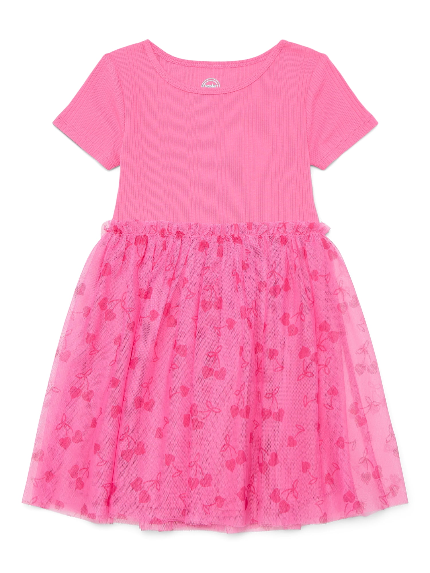 Wonder Nation Girls Tutu Dress with Short Sleeves, Sizes 4-18 & Plus
