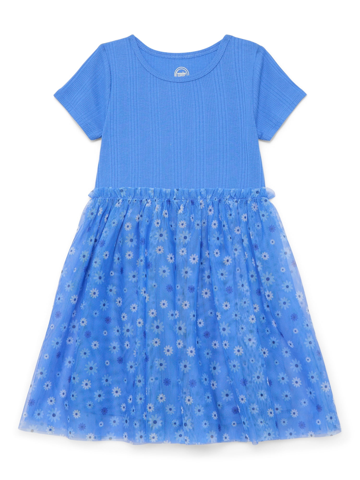 Wonder Nation Girls Tutu Dress with Short Sleeves, Sizes 4-18 & Plus