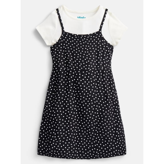 Wonder Nation Girls' Cami Dress and Tee Set, 2-Piece, Sizes 4-18
