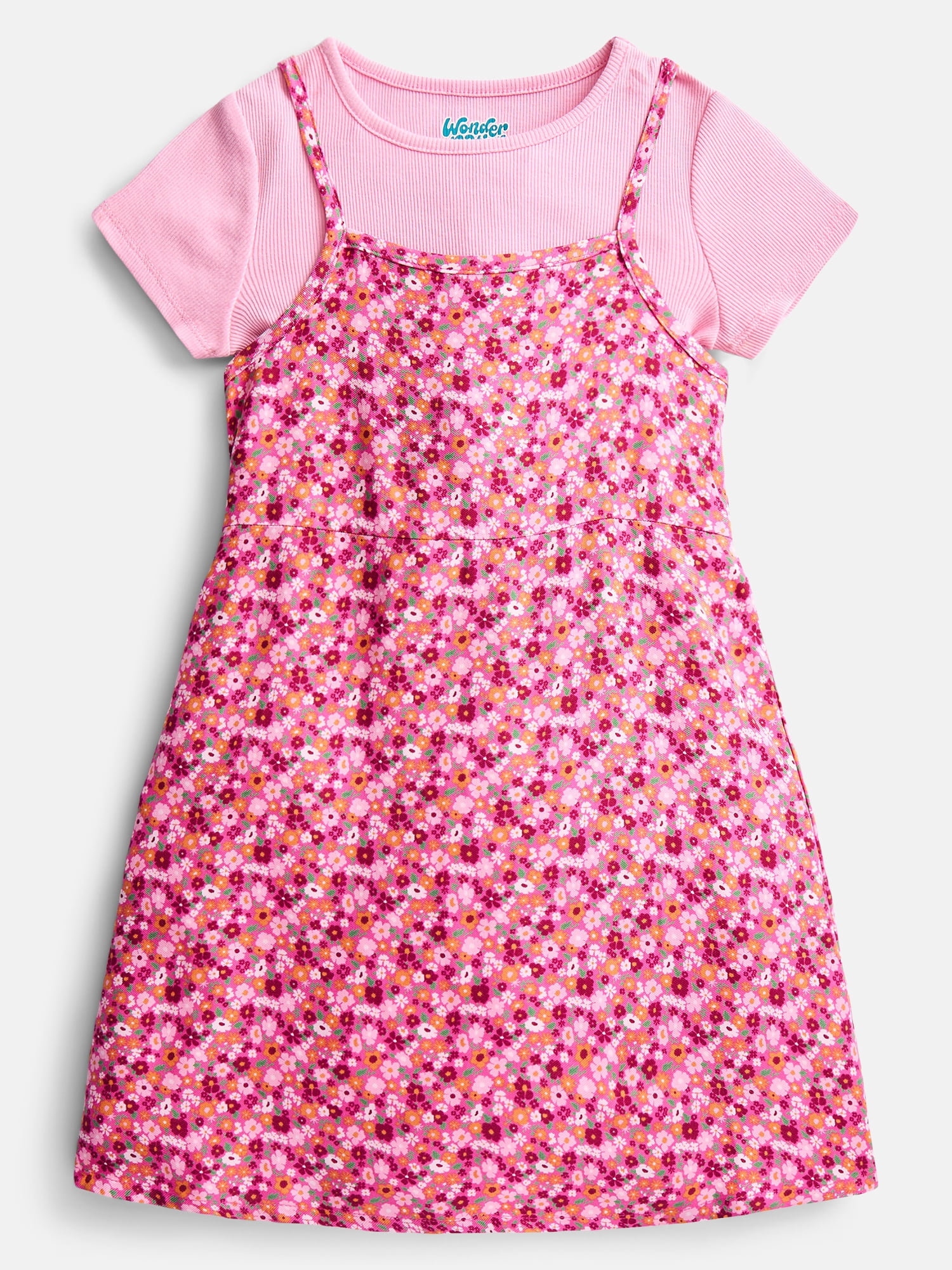 Wonder Nation Girls' Cami Dress and Tee Set, 2-Piece, Sizes 4-18