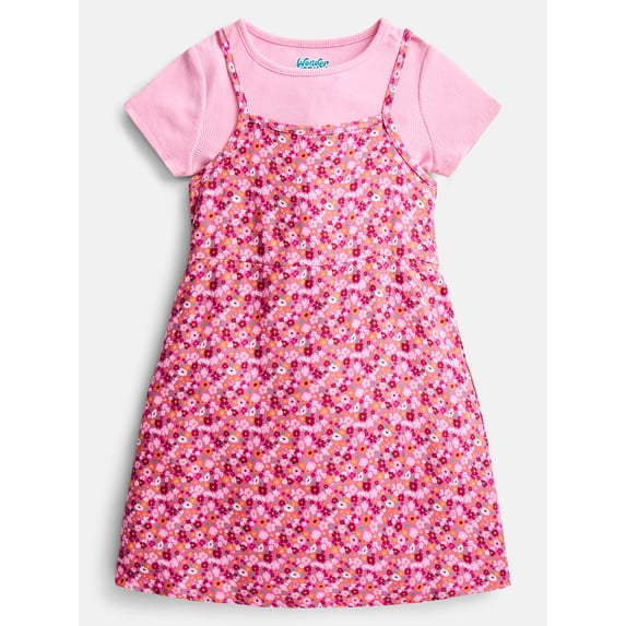 Wonder Nation Girls' Cami Dress and Tee Set, 2-Piece, Sizes 4-18