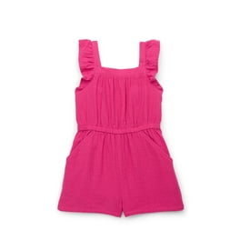 Wonder Nation Girls Sleeveless Knit Romper 2-Pack, Sizes 4