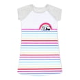 thumbnail image 1 of Wonder Nation Girls' Striped Panda Gown, 1 of 1