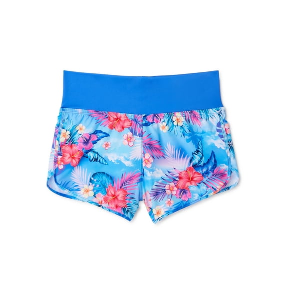 Wonder Nation Girls Striped Swim Boardshorts, Sizes 4-18 & Plus