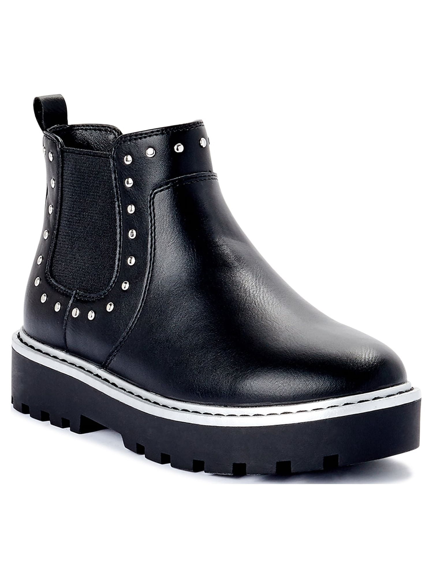 Wonder Nation Girls Studded Chelsea Fashion Lug Boots