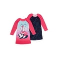 thumbnail image 1 of Wonder Nation Girls Super Soft Fleece Long Sleeve Nightgown, 2-Pack, Sizes 4-18 & Plus, 1 of 3