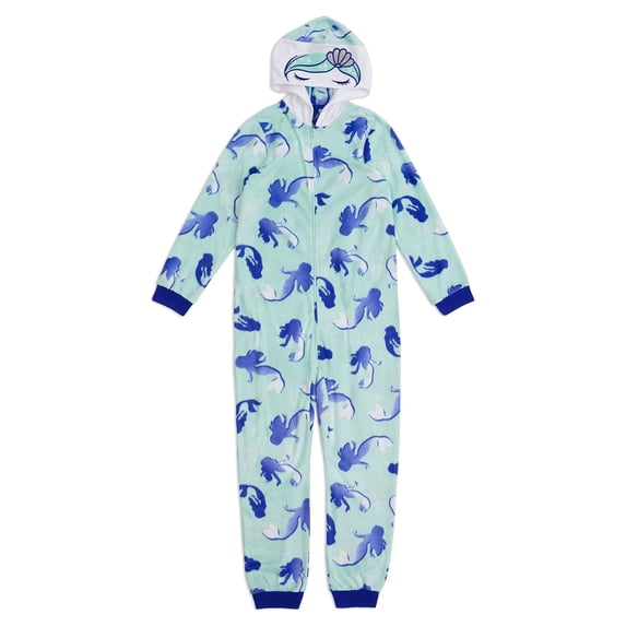 Wonder Nation Girls Super Soft Hooded Pajama Blanket Sleeper, Sizes 4-18 & Plus