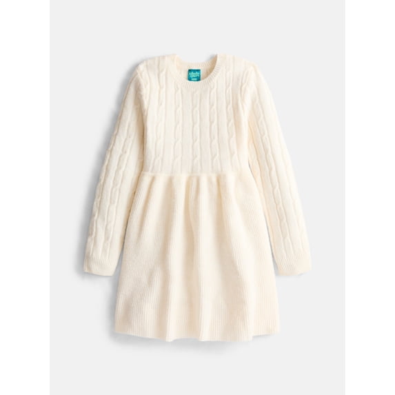Wonder Nation Girls Knit Sweater Dress with Long Sleeves, Sizes 4-18