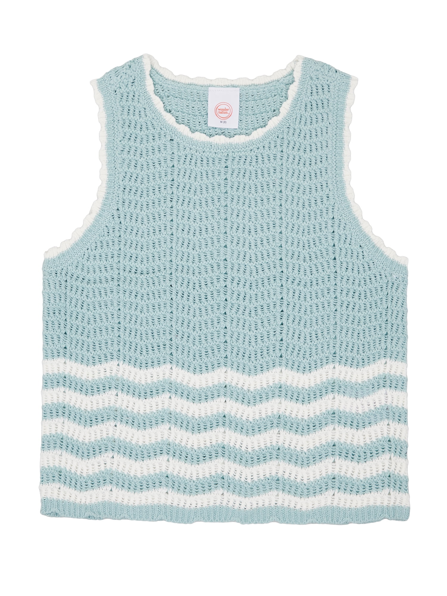 Wonder Nation Girls Crochet Sweater Tank, Sizes 4-18 & Plus