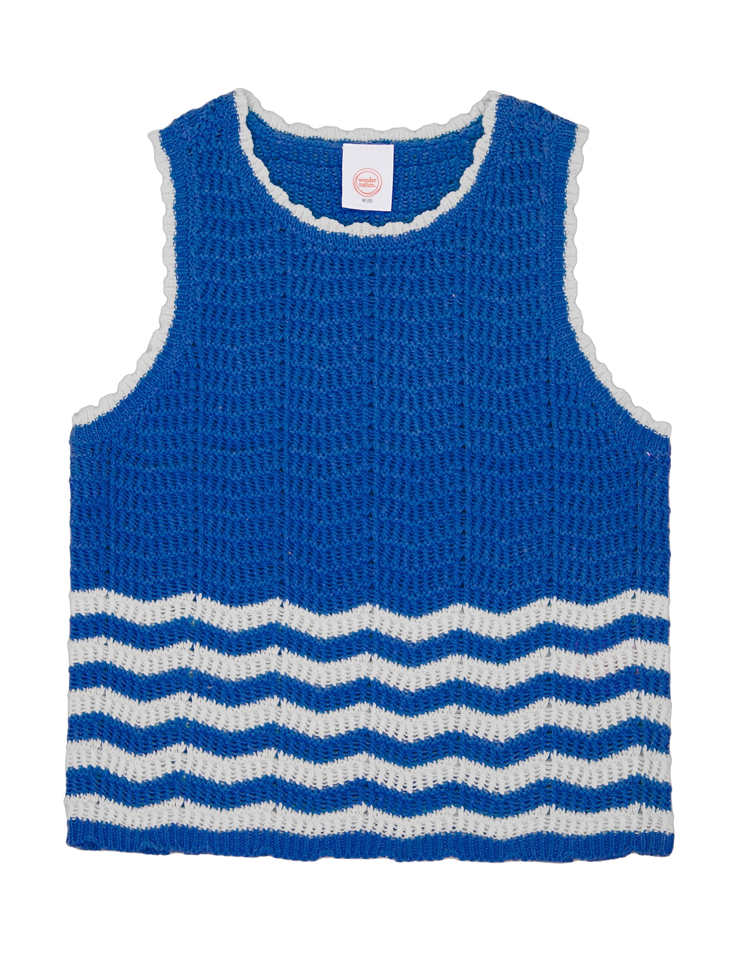 Wonder Nation Girls Crochet Sweater Tank, Sizes 4-18 & Plus