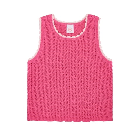 Girls Crochet Sweater Tank, Sizes 4-18 & Plus