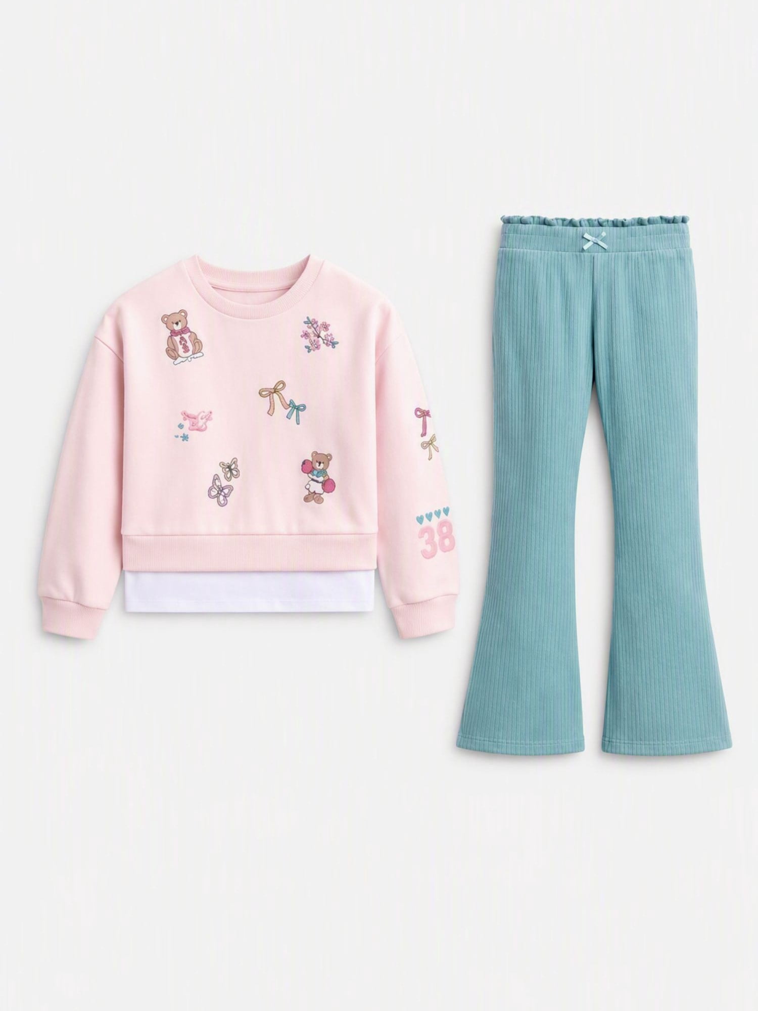 Wonder Nation Girls' Sweatshirt and Flare Leggings Set, 2-Piece, Sizes 4-10