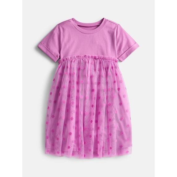 Wonder Nation Girls T-Shirt Tulle Dress, Sizes 4-18 & Plus