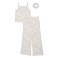thumbnail image 1 of Wonder Nation Girls Pajama Tank Top and Pants with Scrunchie Set, 3-Piece, Sizes 4-18, 1 of 3