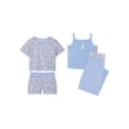 thumbnail image 1 of Wonder Nation Girls Tank, Short Sleeve Top, Sleep Shorts and Sleep Pant Pajama Set, 4-Piece, Sizes 4-18, 1 of 8