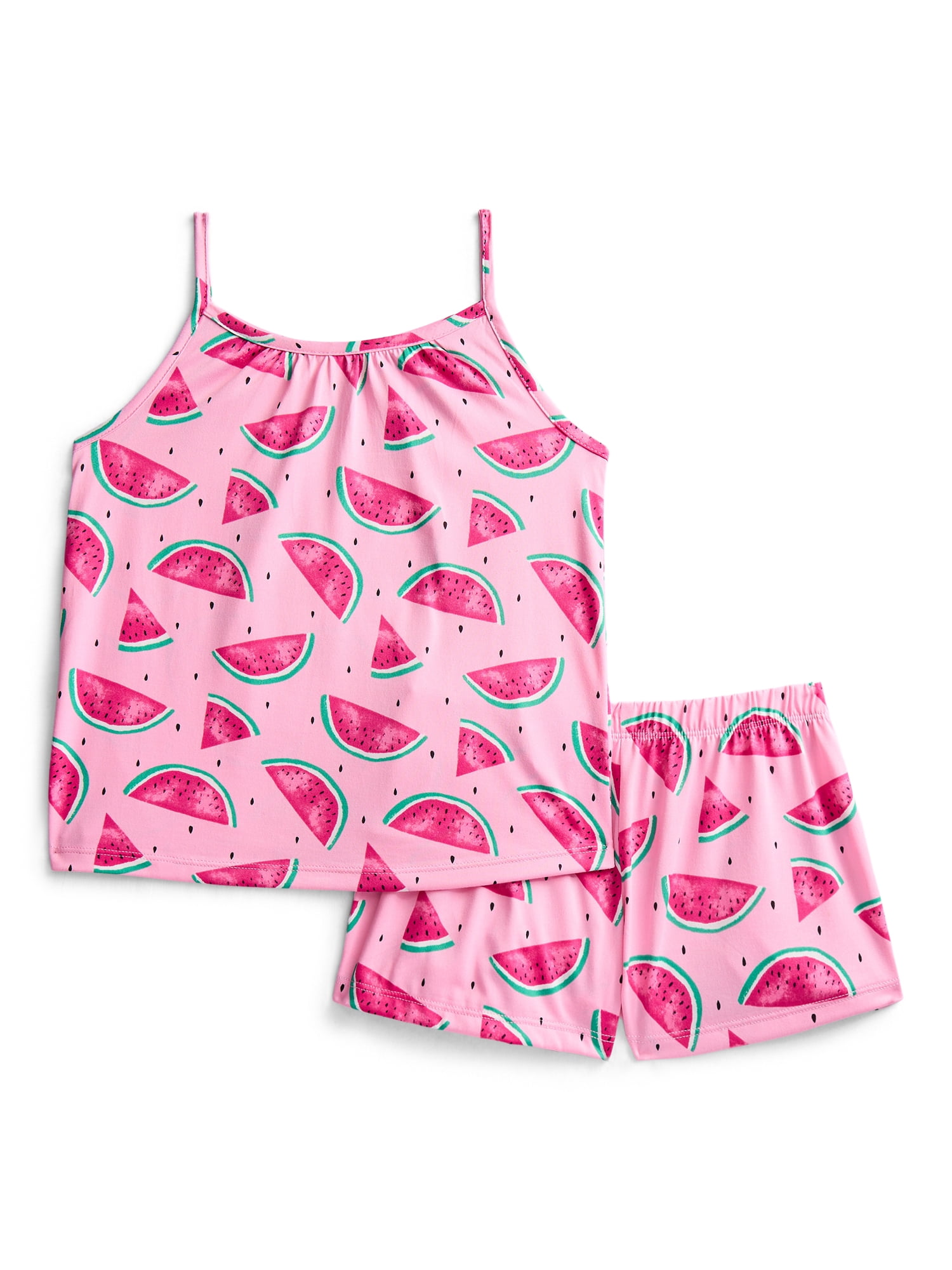Wonder Nation Girls Tank Top and Shorts Pajama Set, 2-Piece, Sizes 4-18