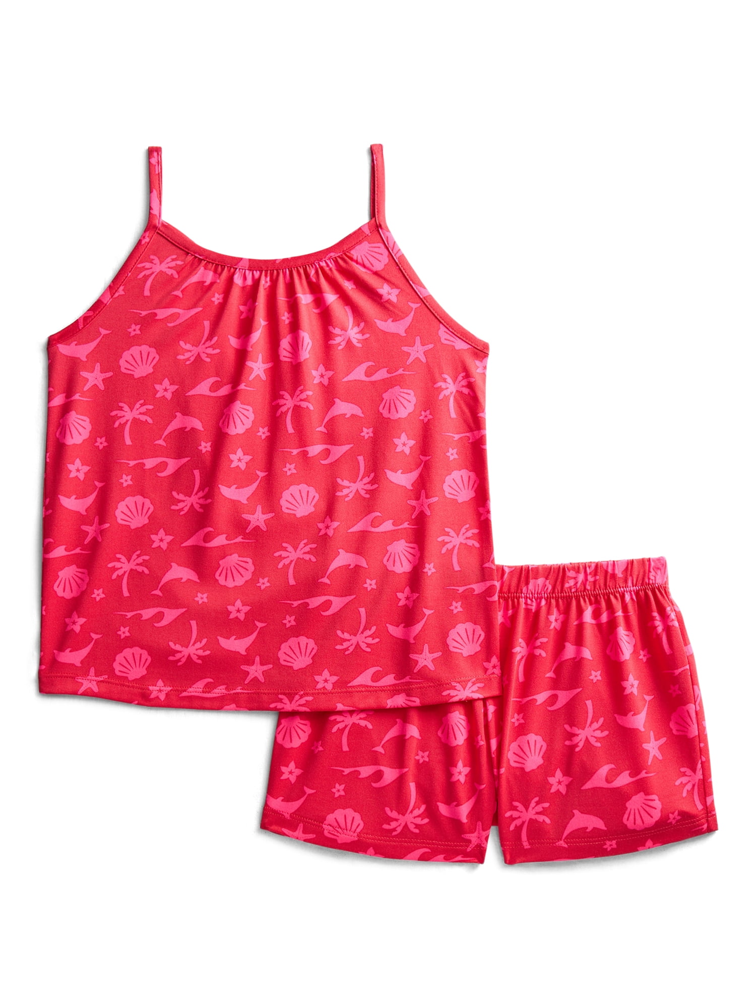Wonder Nation Girls Tank Top and Shorts Pajama Set, 2-Piece, Sizes 4-18