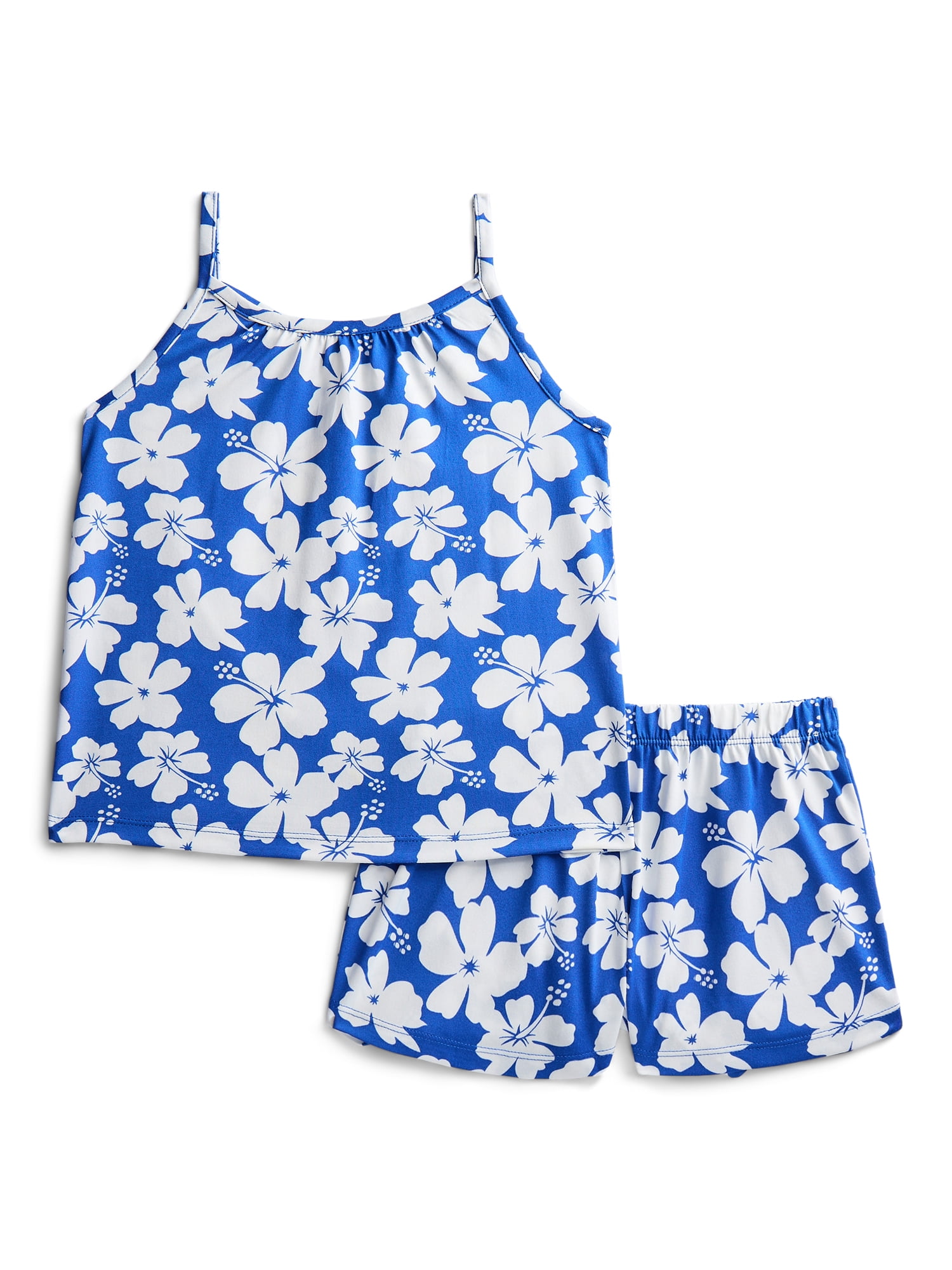 Wonder Nation Girls Tank Top and Shorts Pajama Set, 2-Piece, Sizes 4-18