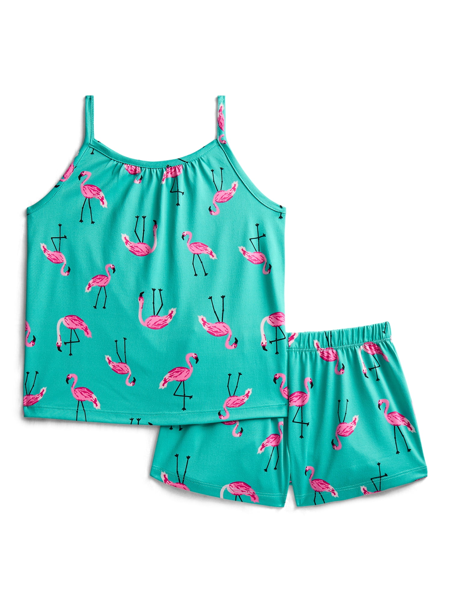 Wonder Nation Girls Tank Top and Shorts Pajama Set, 2-Piece, Sizes 4-18