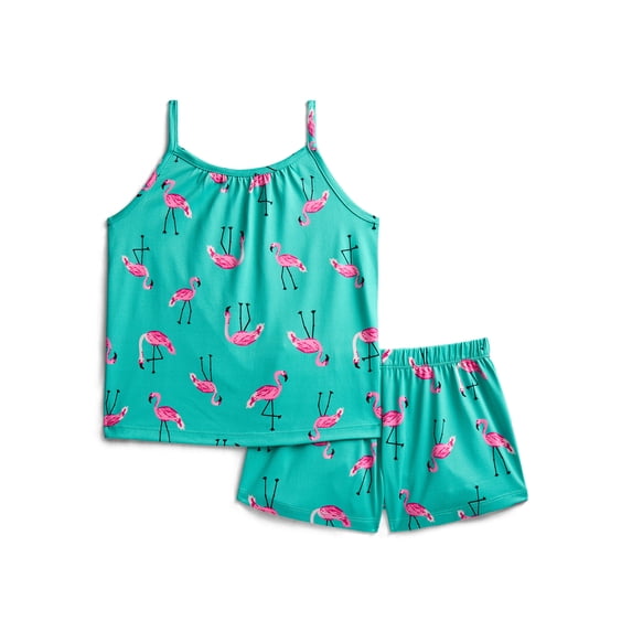 Wonder Nation Girls Tank Top and Shorts Pajama Set, 2-Piece, Sizes 4-18