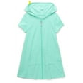 thumbnail image 1 of Wonder Nation Girls Terry Toweling Hooded Zip Swimsuit Coverup Dress with UPF50+, Sizes 4-18, 1 of 4