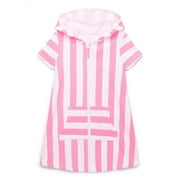 WONDER NATION Girls Terry Toweling Hooded Zip Swimsuit Coverup Dress with UPF50+, Sizes 4-18