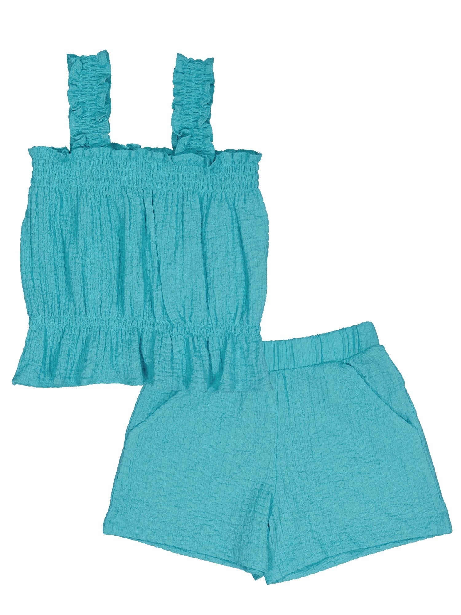 Wonder Nation Girls Textured Tank & Short, Sizes 4-18 & Plus - Walmart.com