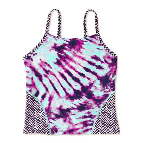 Wonder Nation Girls Tie Dye Mix & Match Swim Tankini Top, Sizes 4-18 & Plus