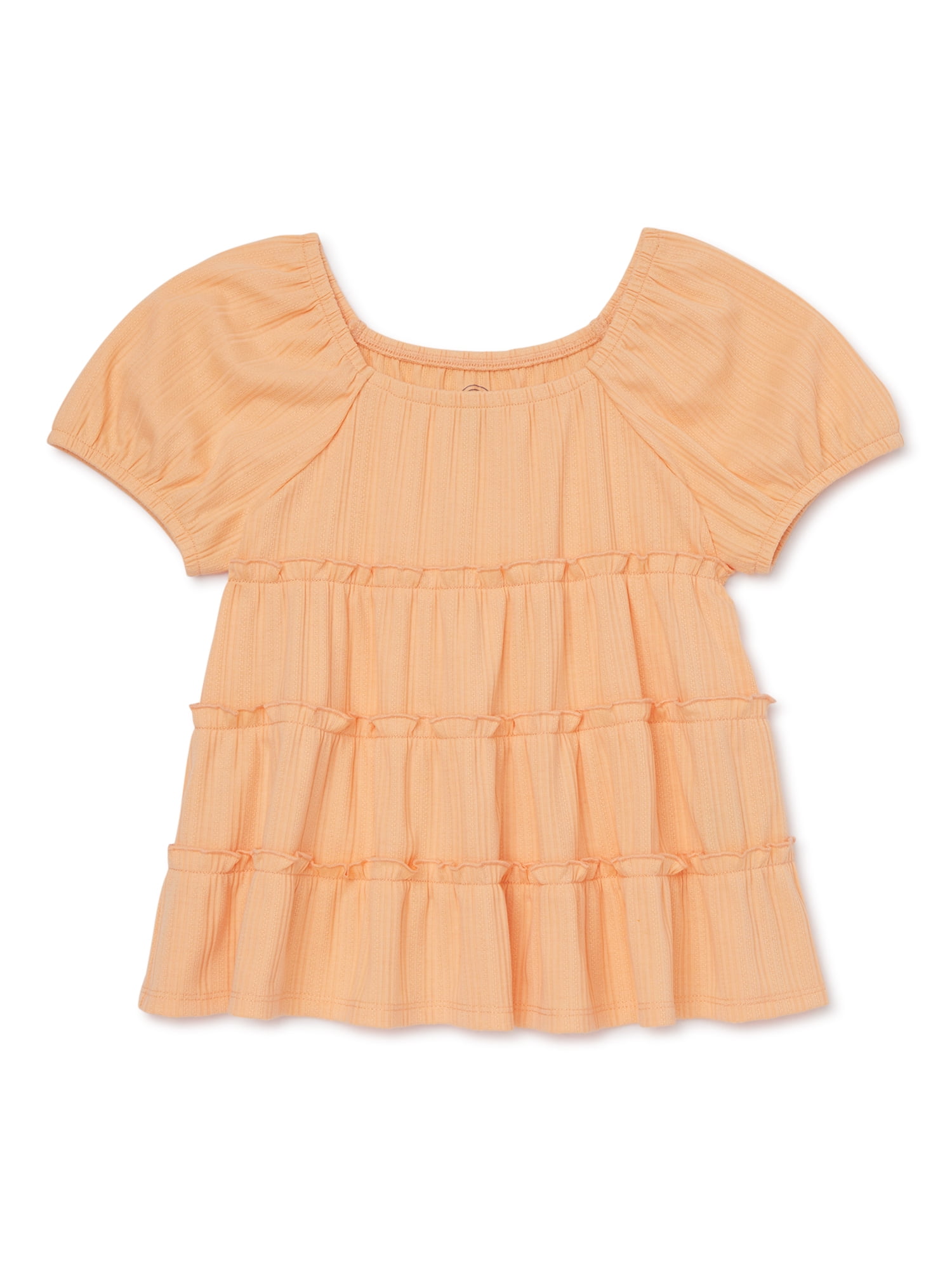 Wonder Nation Girls Tiered Babydoll Top, Sizes 418 & Plus