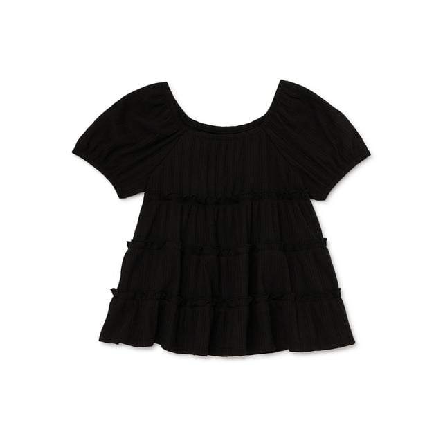 Wonder Nation Girls Tiered Babydoll Top, Sizes 4-18 & Plus - Walmart.com