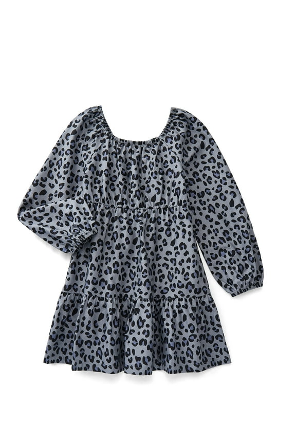 Girls Tiered Dress with Long Sleeves, Sizes 4-18 & Plus