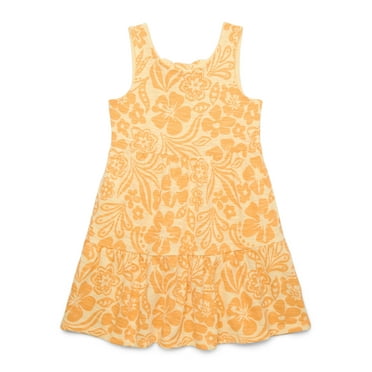 Wonder Nation Girls Tiered Dress with Bow Back, Sizes 4-18 & Plus