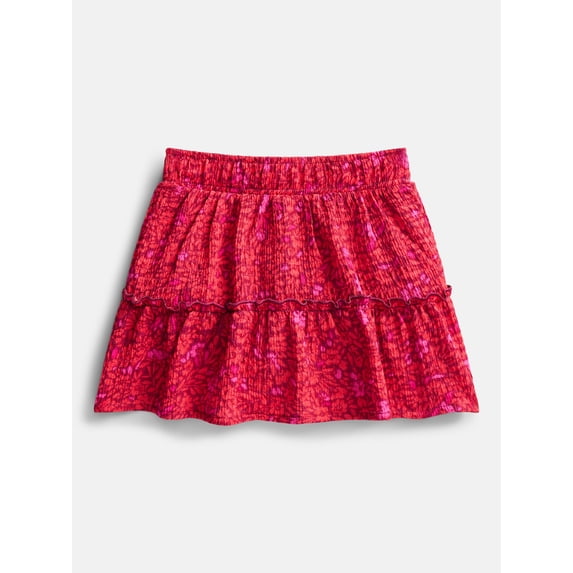 Wonder Nation Girls' Tiered Knit Skort, Rose Glass, Sizes 4-18 & Plus