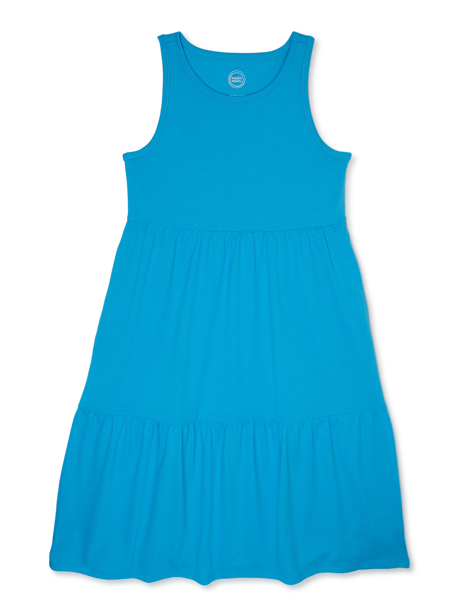 Wonder Nation Girls Tiered Midi Tank Dress, Sizes 4-18 & Plus - Walmart.com