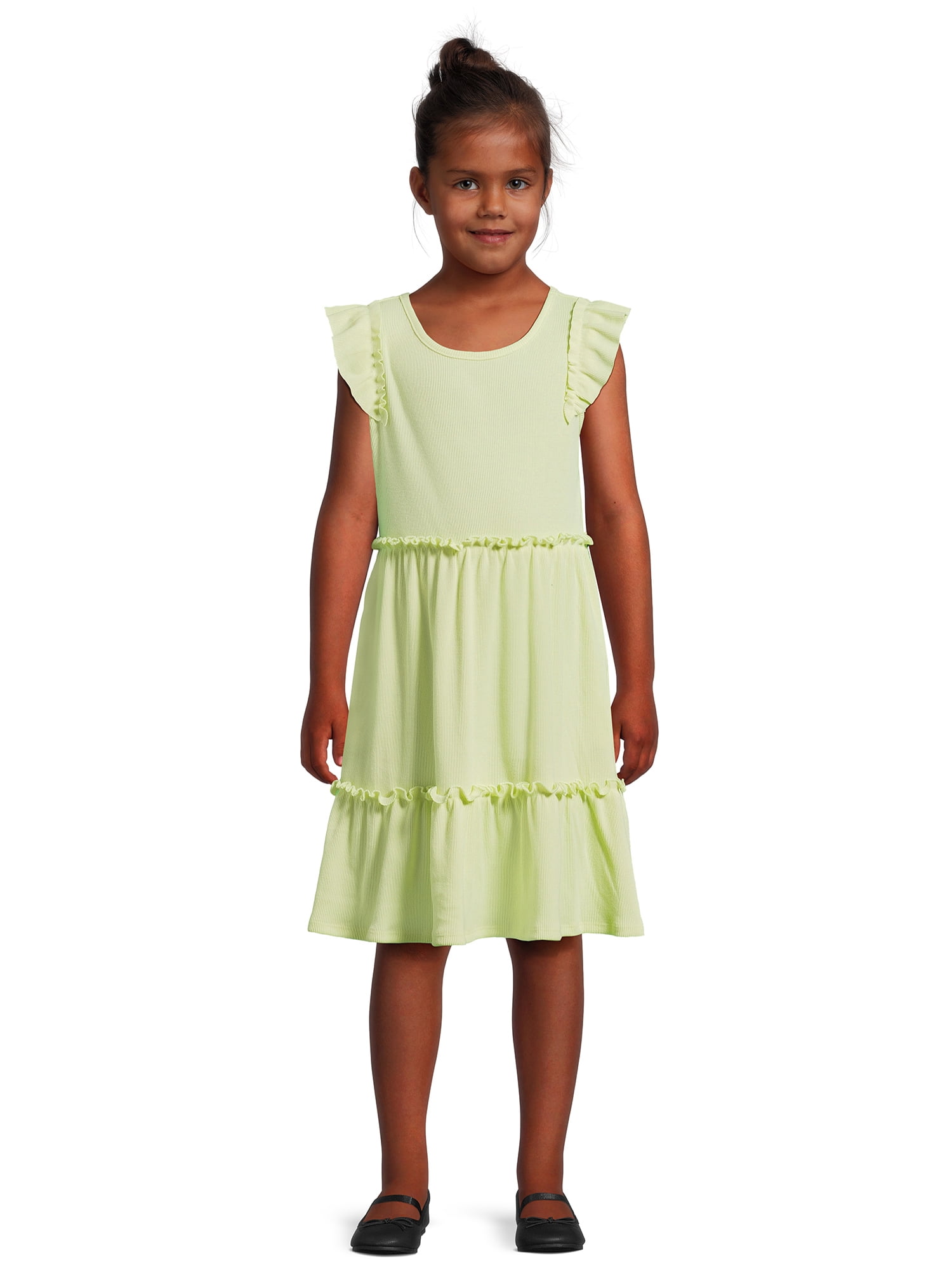 Wonder Nation Girls Tiered Ruffle Dress, Sizes 4-18 & Plus