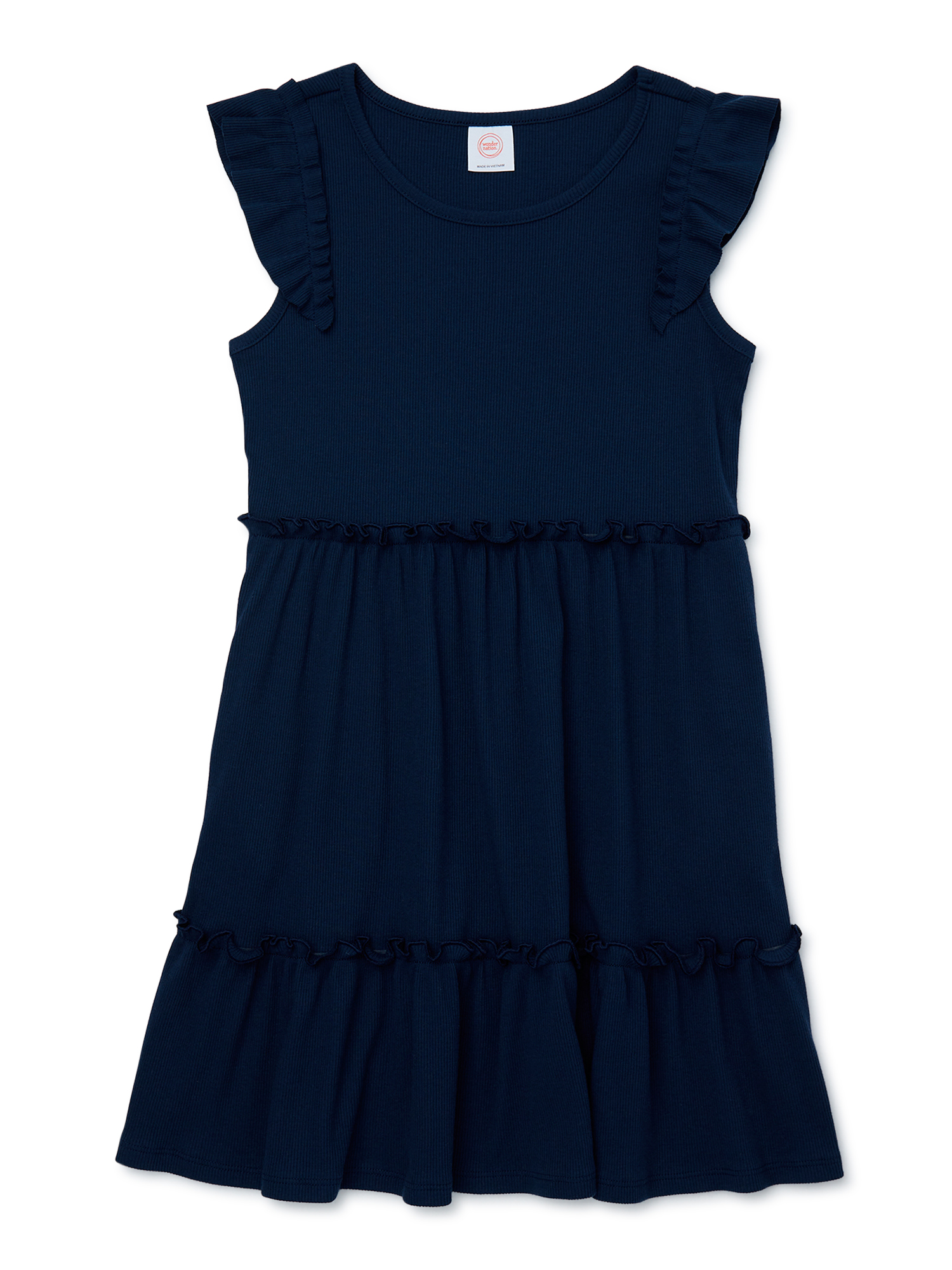 Wonder Nation Girls Tiered Ruffle Dress, Sizes 4-18 & Plus - Walmart.com