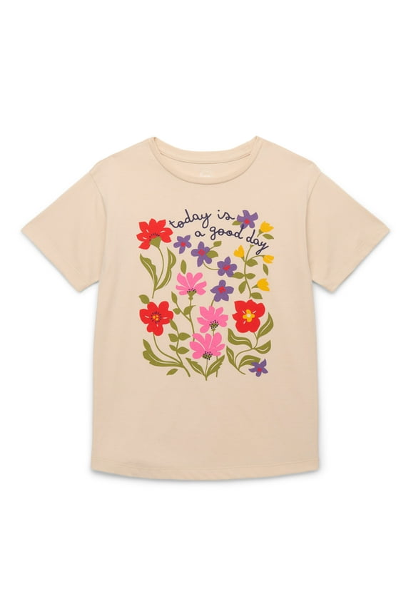 Girls Today is a Good Day Graphic Tee with Short Sleeves, Sizes 4-18