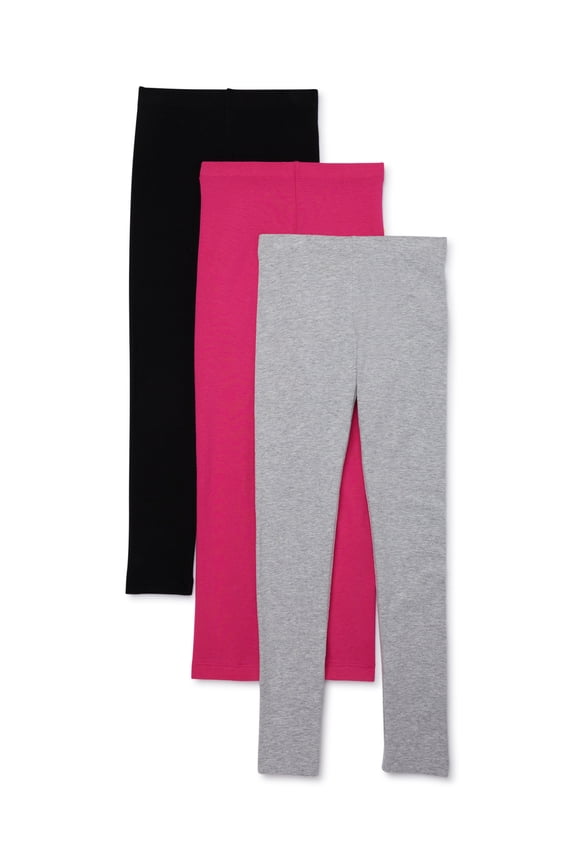 Girls Kid Tough Leggings, 3-Pack, Sizes 4-18 & Plus