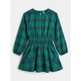 thumbnail image 1 of Wonder Nation Girls Smocked Tiered Dress with Long Sleeves, Size 4-18 & Plus, 1 of 3